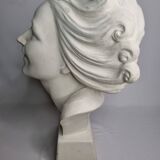 Bust of a young woman by Salvatore Melani, Art Deco style, 48 cm