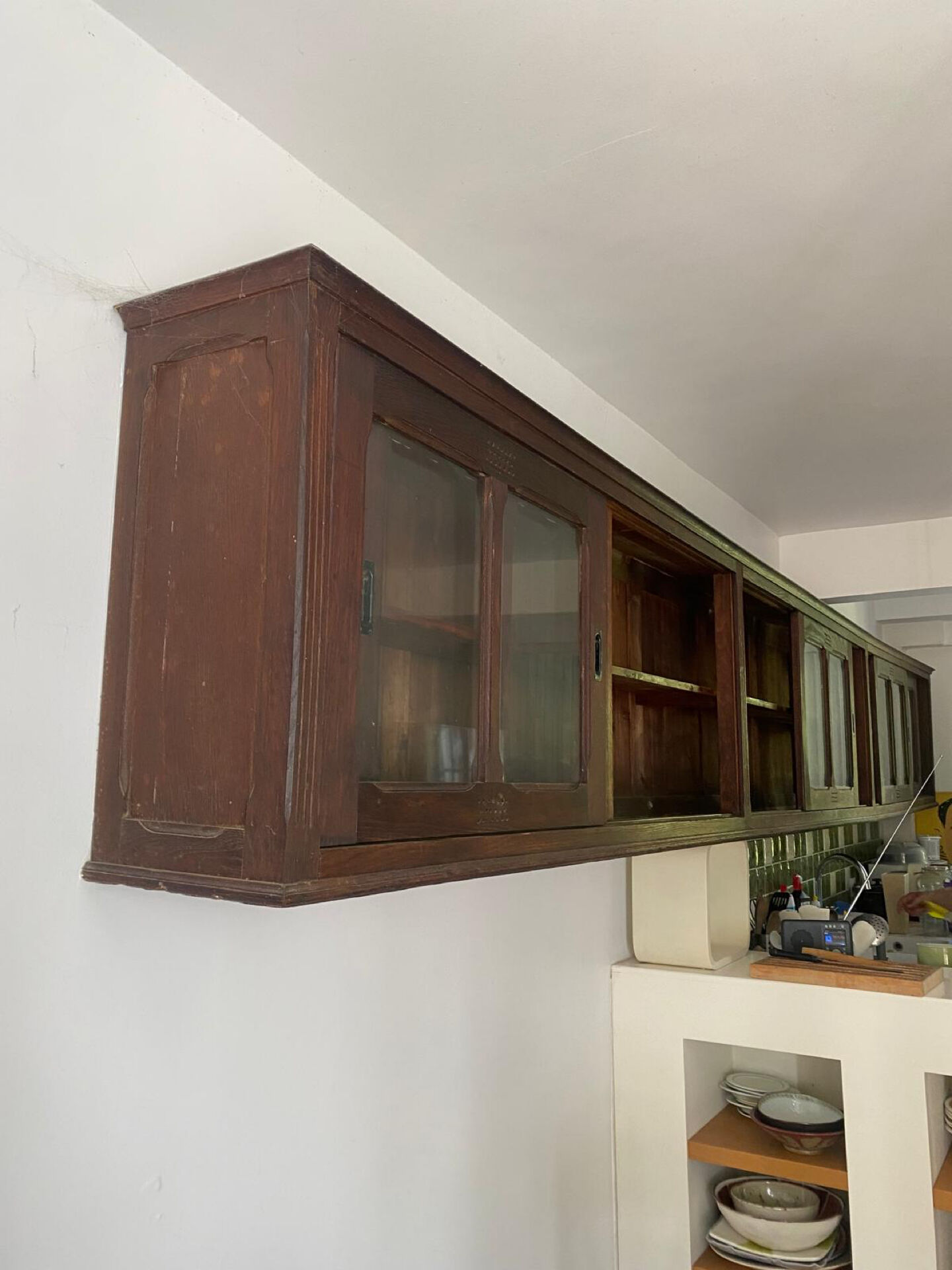 Authentic antique apothecary wall unit – 5 metres – solid wood