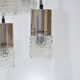 Lustre cascade, 7 suspensions en chrome et verre