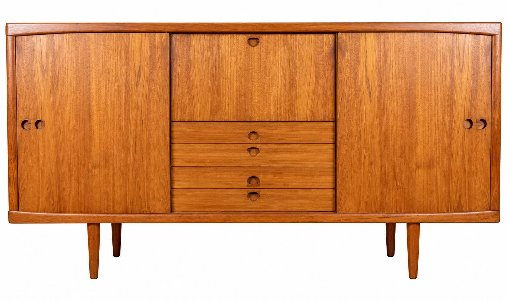 1960s 1970s Teak Sideboard Highboard by H.W. Klein for Bramin Denmark