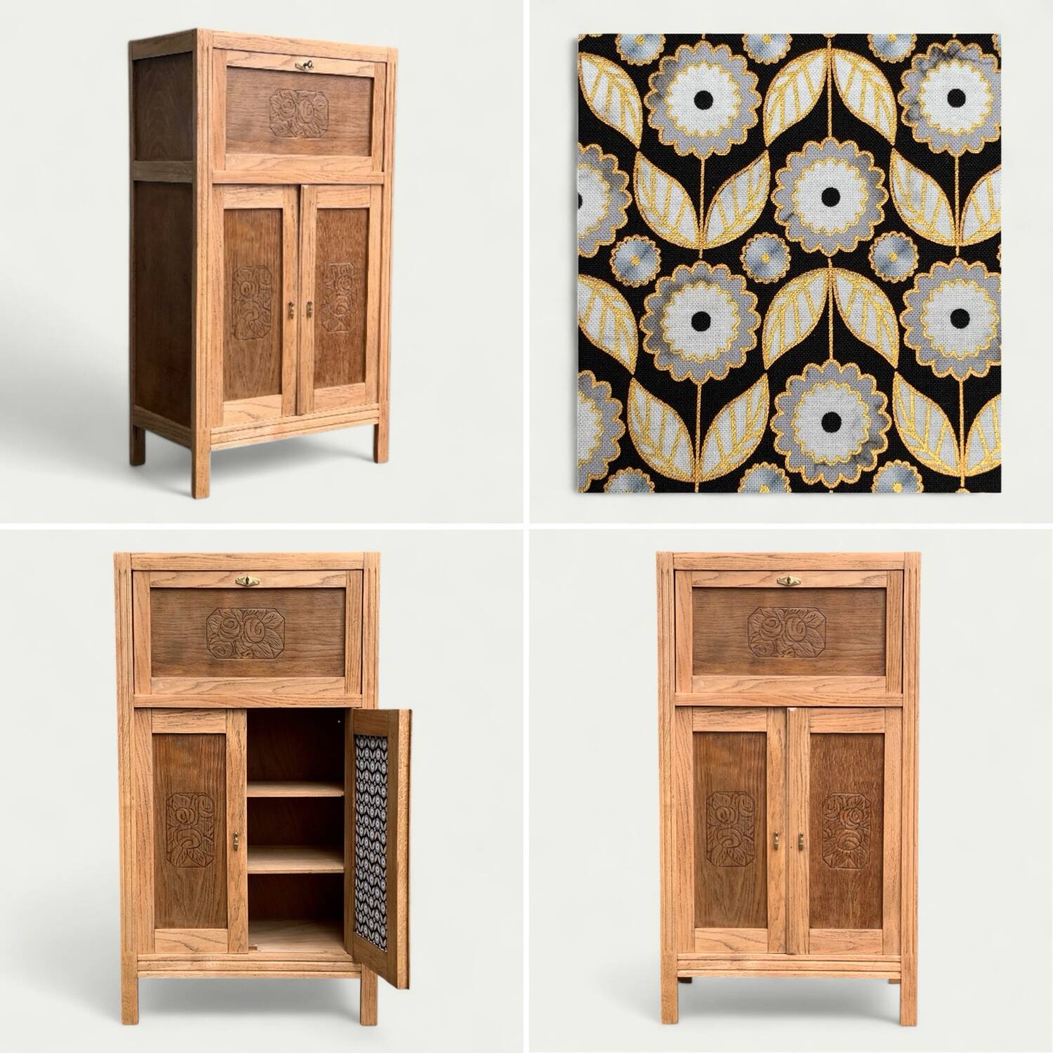 Parisian art deco sideboard in raw oak 1930