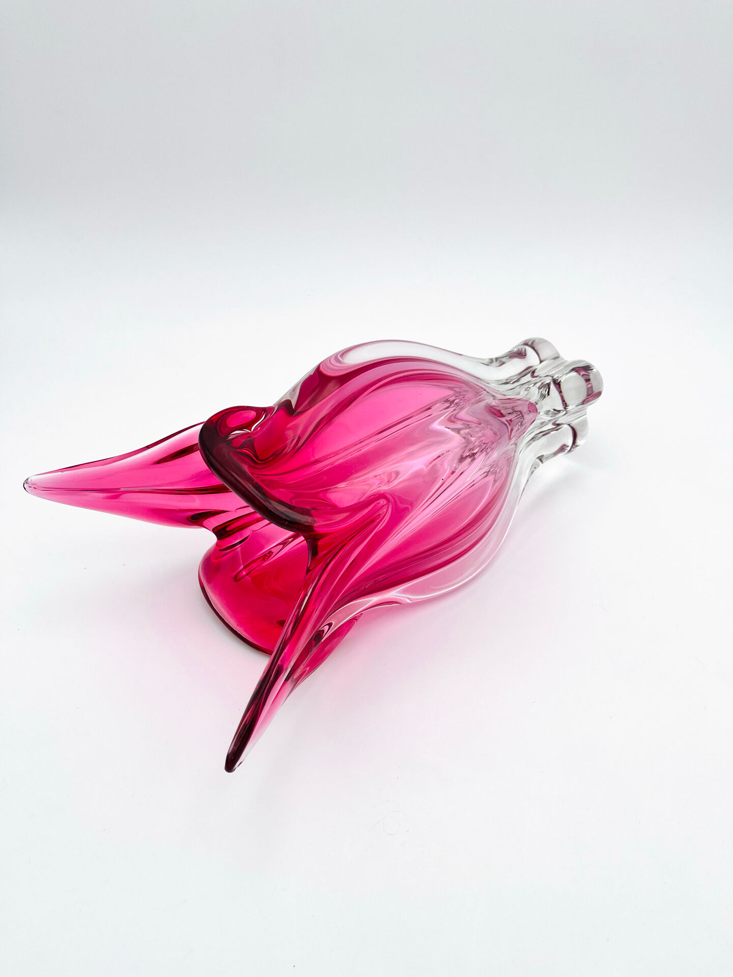 XXL Vase Josef Hospodka Chřibská Bohemian Crystal Rose 60s