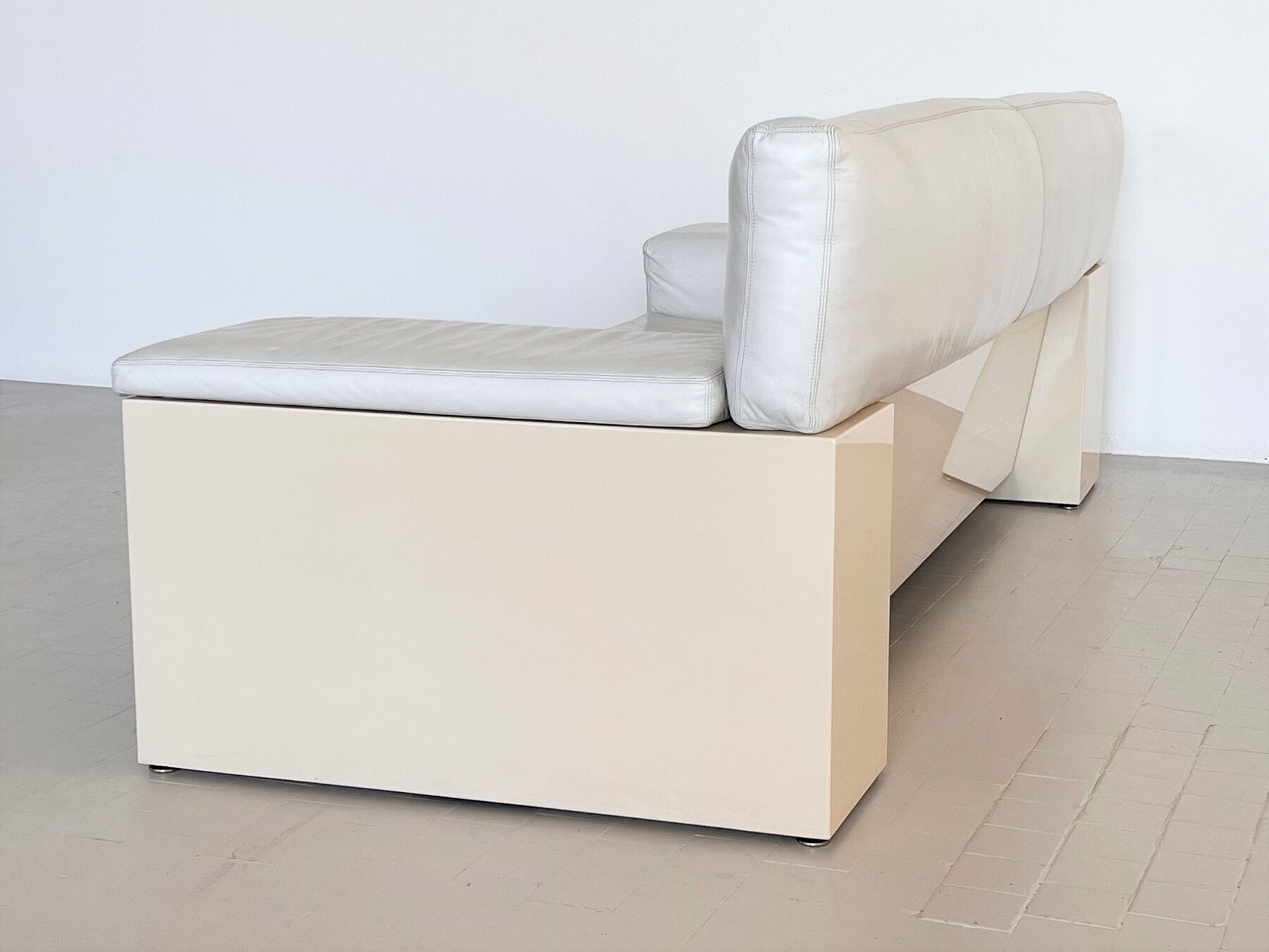 Cini Boeri for Knoll Three Seater Sofa 'Brigadier' in White Leather, 1970s