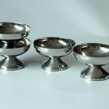 4 ice cream cups by WMF/Tischfein - made of stainless steel - Vintage