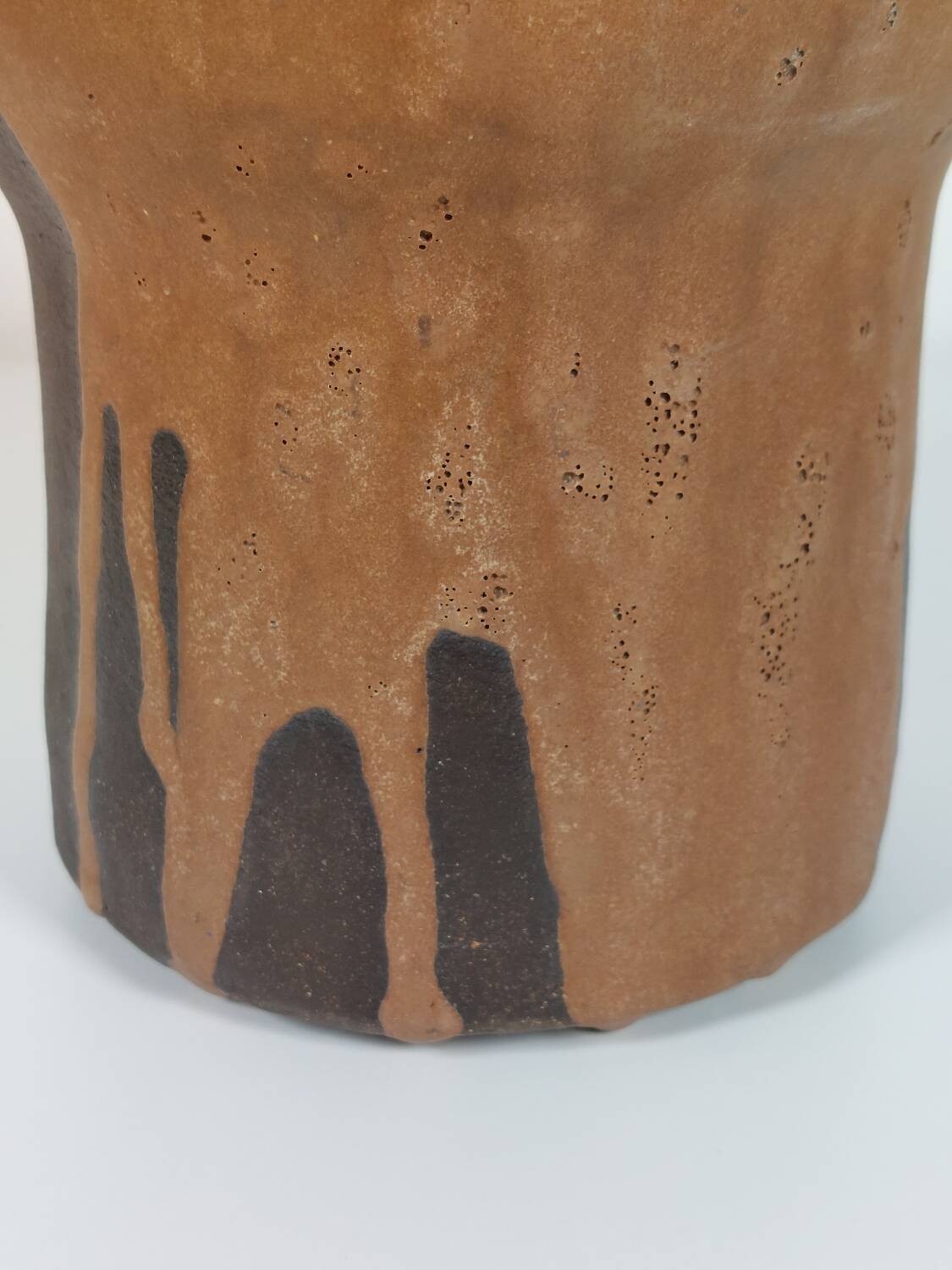 Organic ceramic vase, handmade, 1980