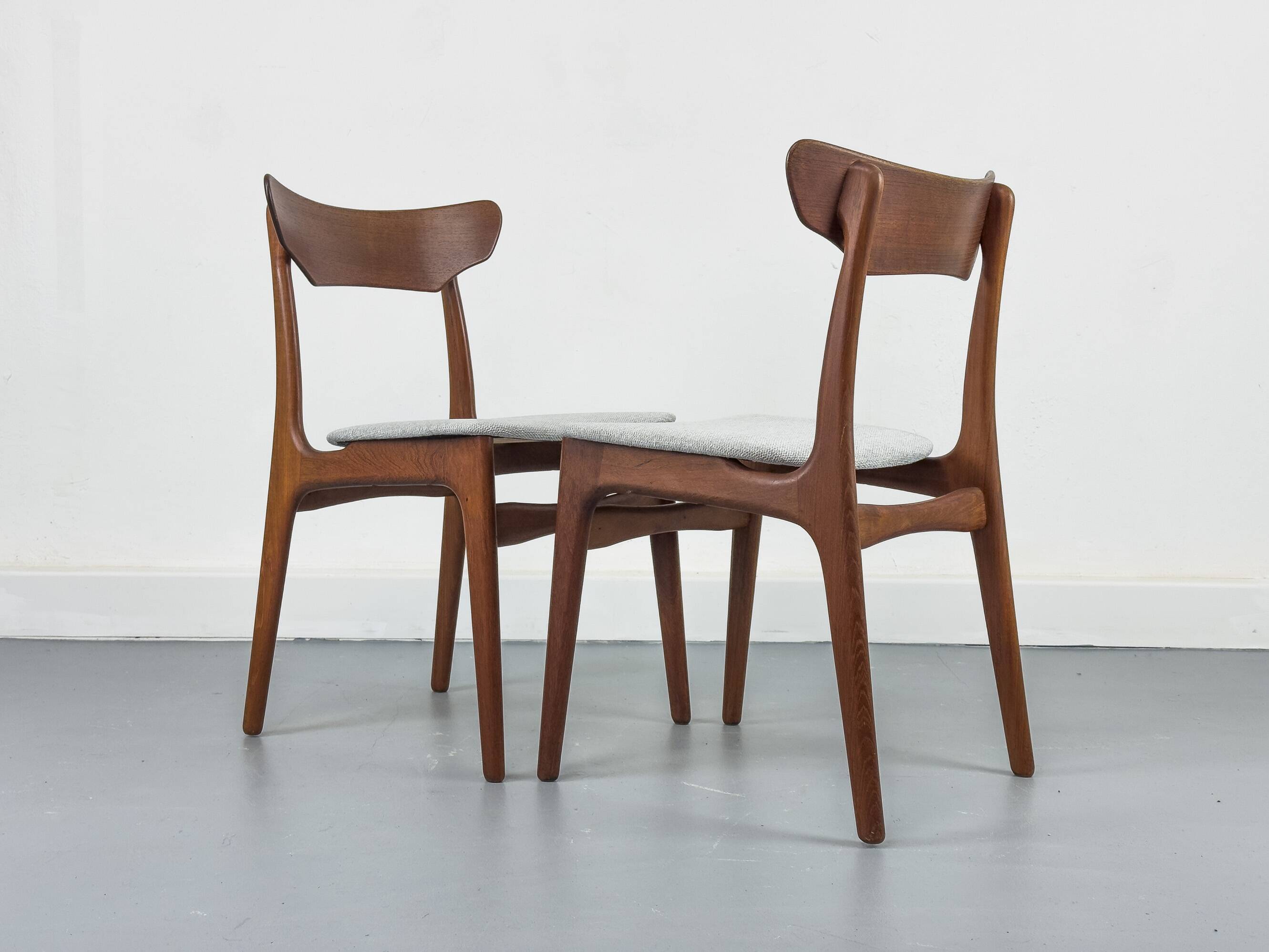 Chaises de salle à manger en teck danois par Schionning & Elgaard, années 1960, ensemble de 4