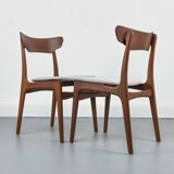 Chaises de salle à manger en teck danois par Schionning & Elgaard, années 1960, ensemble de 4