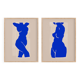 Pair of prints, female silhouette wall art. Set of two, 50x70cm