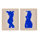 Pair of prints, female silhouette wall art. Set of two, 50x70cm