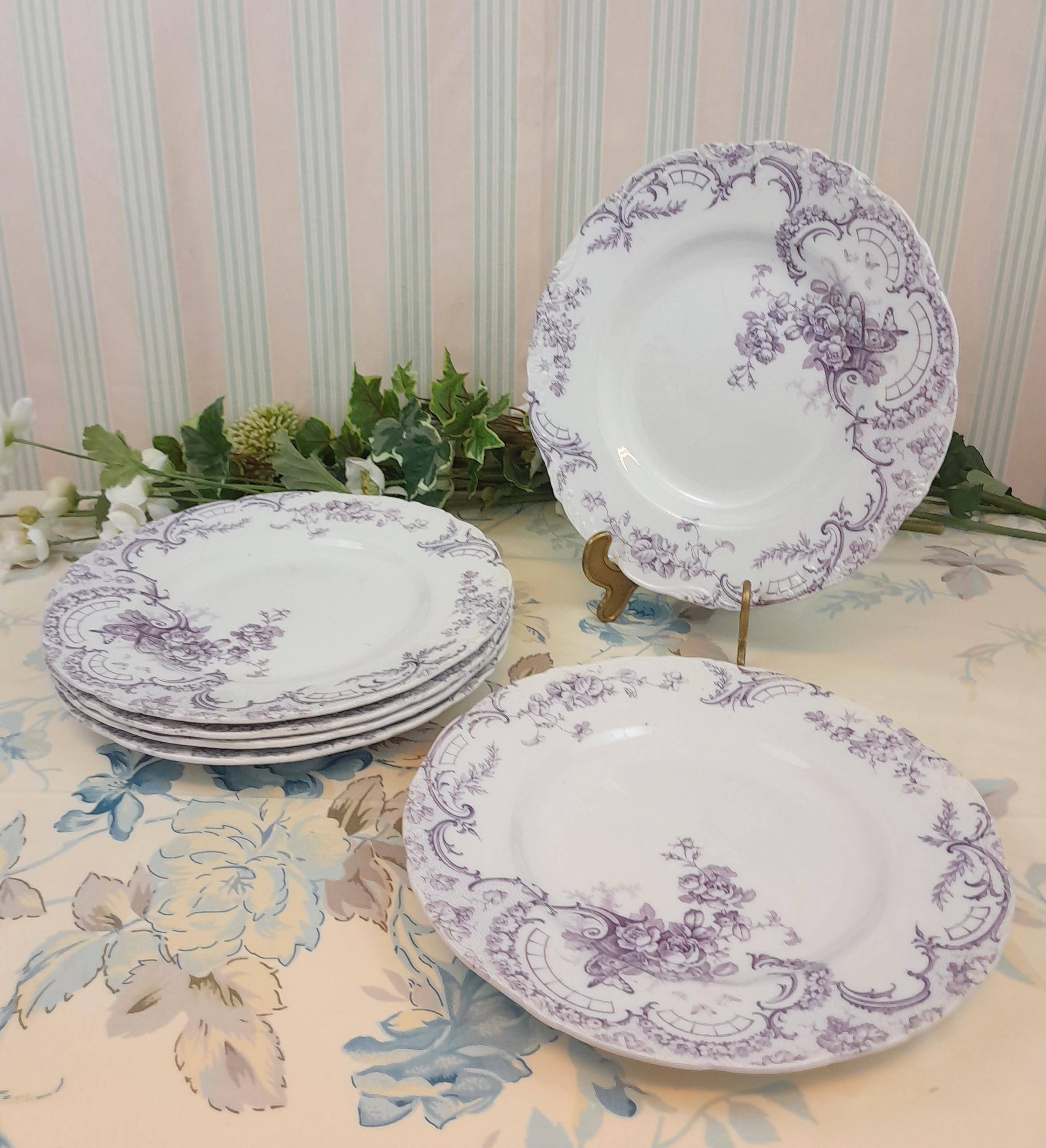 6 Assiettes plates en faïence Cauldon Clarence