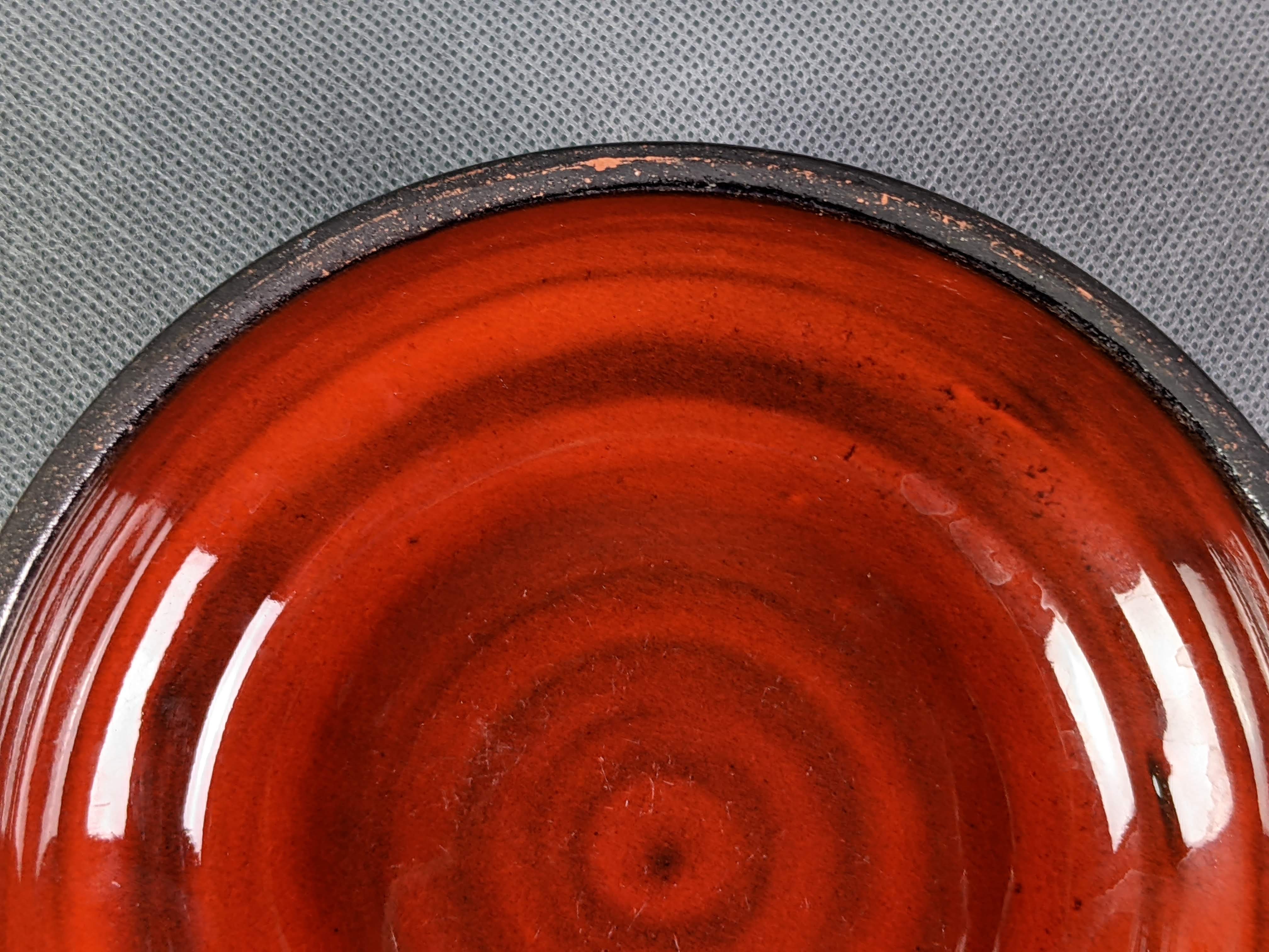 Gérard Hofmann Vallauris, manganese red cup, signed, 50s