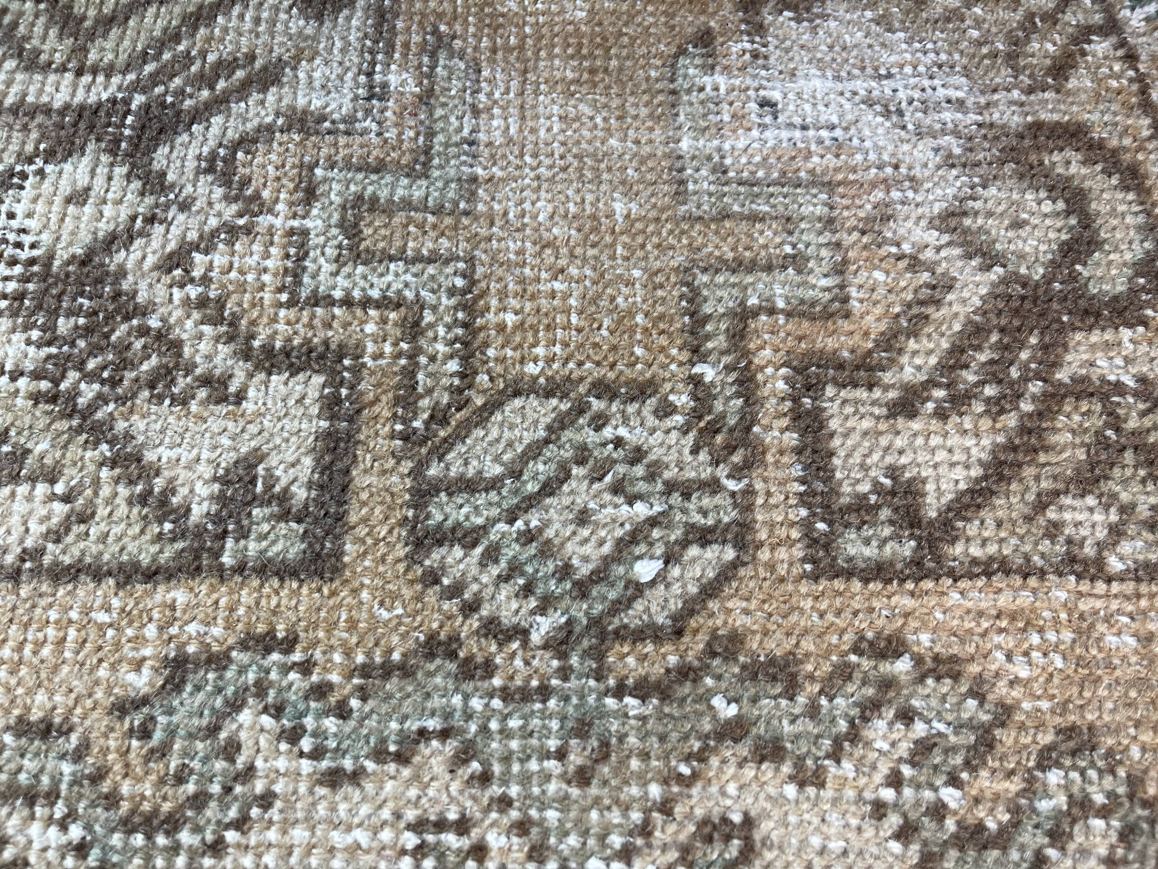 Vintage turkish pastel mini rug 91x 51 cm