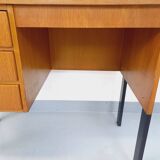 Vintage oak and black wood desk from the 60s