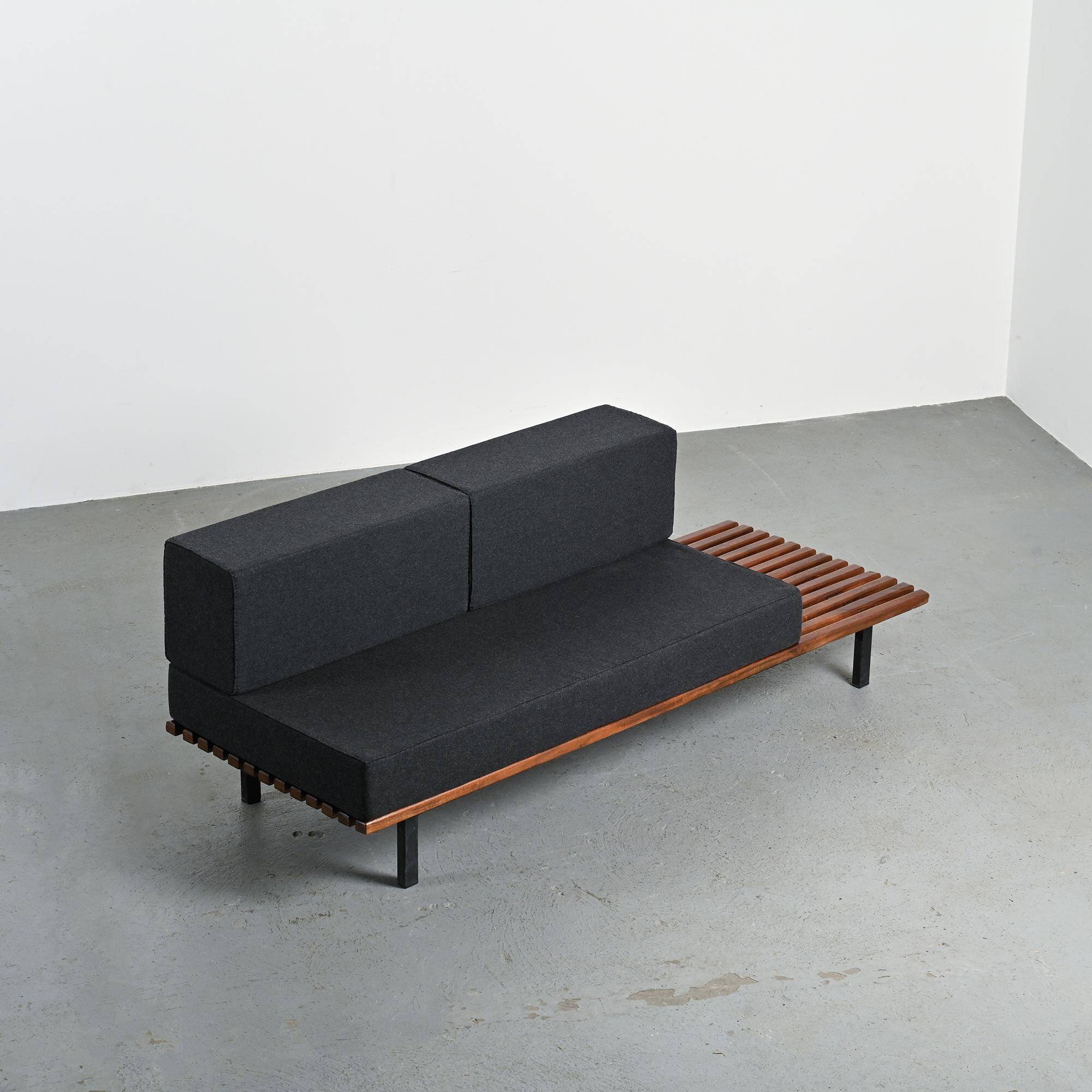 Cansado bench in mahogany by Charlotte Perriand, Mauritania, 1962