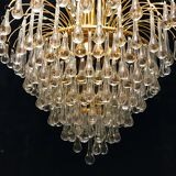 Paolo Venini drops handblown glass with gilt gold structure 1970