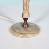 Chic hotel table lamp in onyx and brass, mid-century modern table lamp from the 70s.