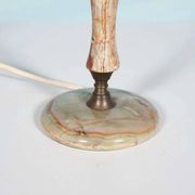 Chic hotel table lamp in onyx and brass, mid-century modern table lamp from the 70s.