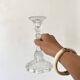 21 cm molded glass candle holder