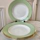 4 hollow plates Saint-Amand 60s pastel almond green