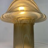 Large mushroom table lamp by Peill and Putzler in smoked glass XL 1970
