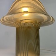 Large mushroom table lamp by Peill and Putzler in smoked glass XL 1970