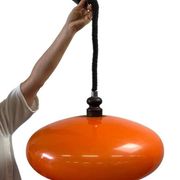 Vintage orange UFO chandelier / pendant light from the 70s