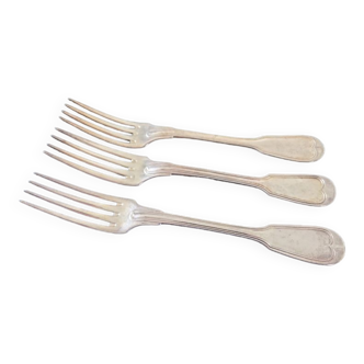 Christofle, France - Series of 3 table forks - Chinon model