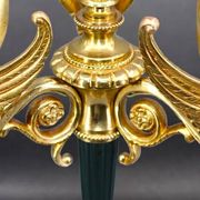 Flamboyant Pair of Candelabra/Chandeliers Solid Bronze Empire Style