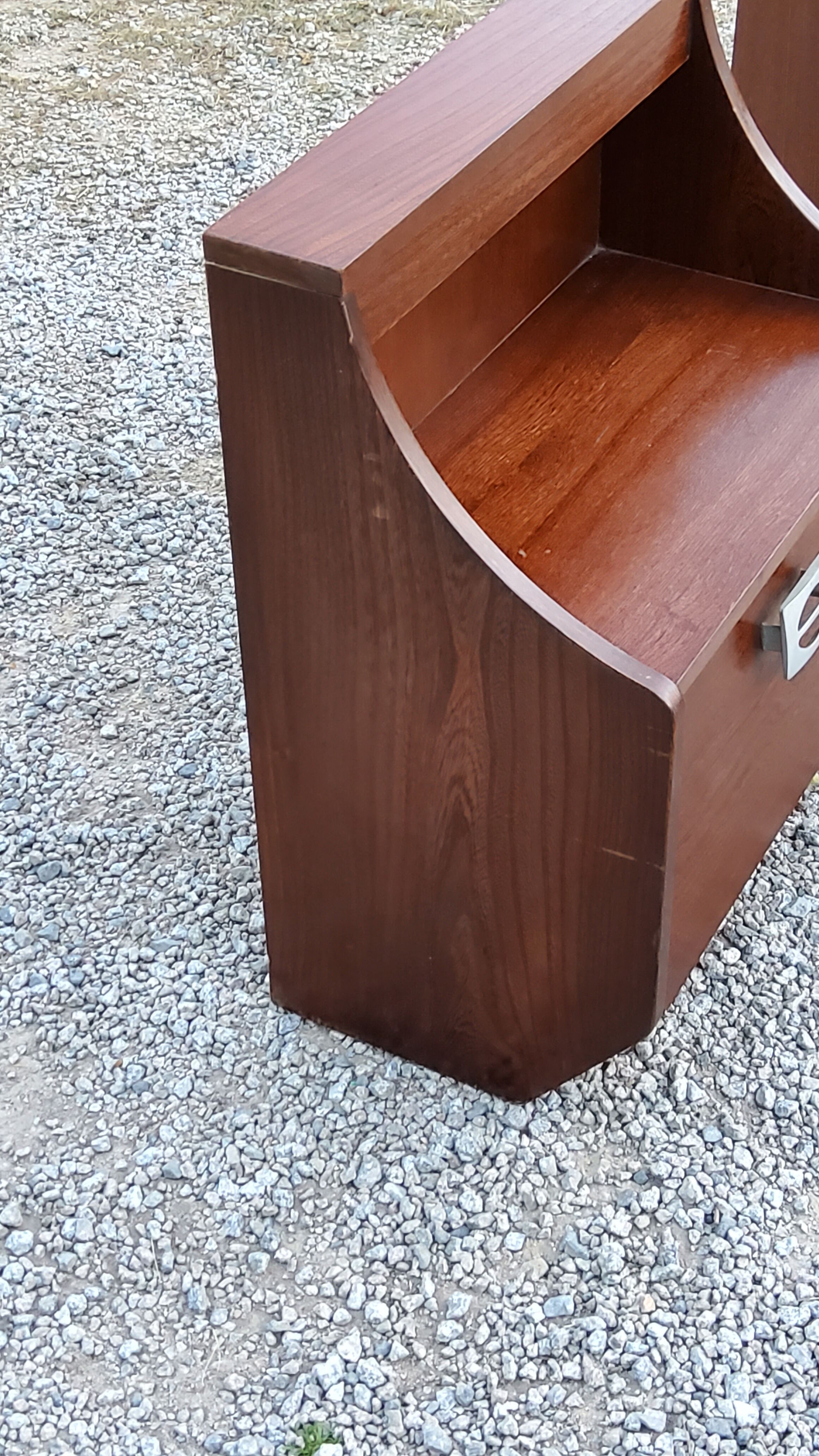 Pair of bedside tables from the 70s in rosewood stained oak veneer