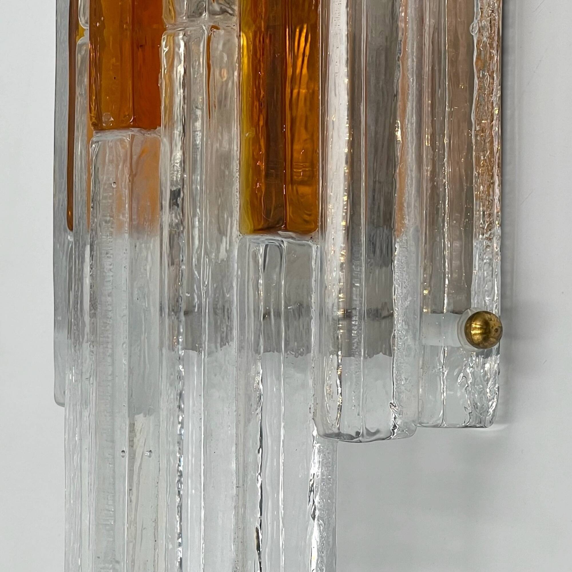 Vintage Handmade Glass 70s Poliarte Sconce ‘Linea’ byAlbano Poli