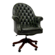 Classic English Chesterfield Director Chair Green