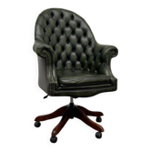 Chaise de directeur Chesterfield anglaise classique verte