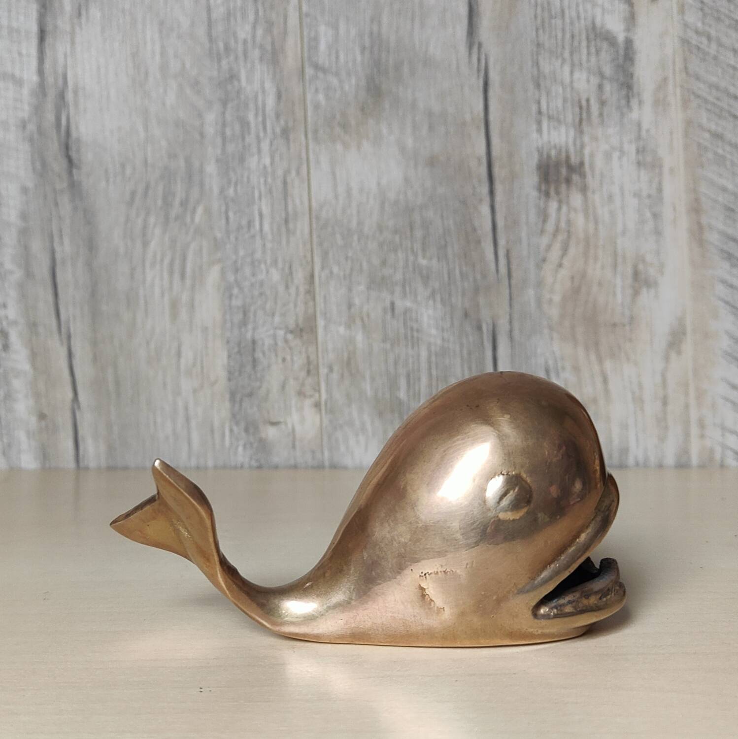 Brass whale ashtray