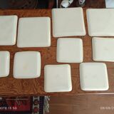 Set of 10 vintage enameled earthenware plates Renouveau Cagnes sur Mer