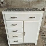 Brocante chest of drawers cream white sideboard 50s