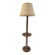 Turned wooden floor lamp