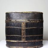 "Tampung" box, bamboo and leaf Indonesia, Lombok early 20th century