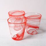 Set of 3 Water Glasses / Stylish Solid Glasses Capri Corallo 33cl Bormioli