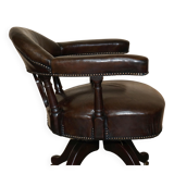 Victorian antique leather captain's chair