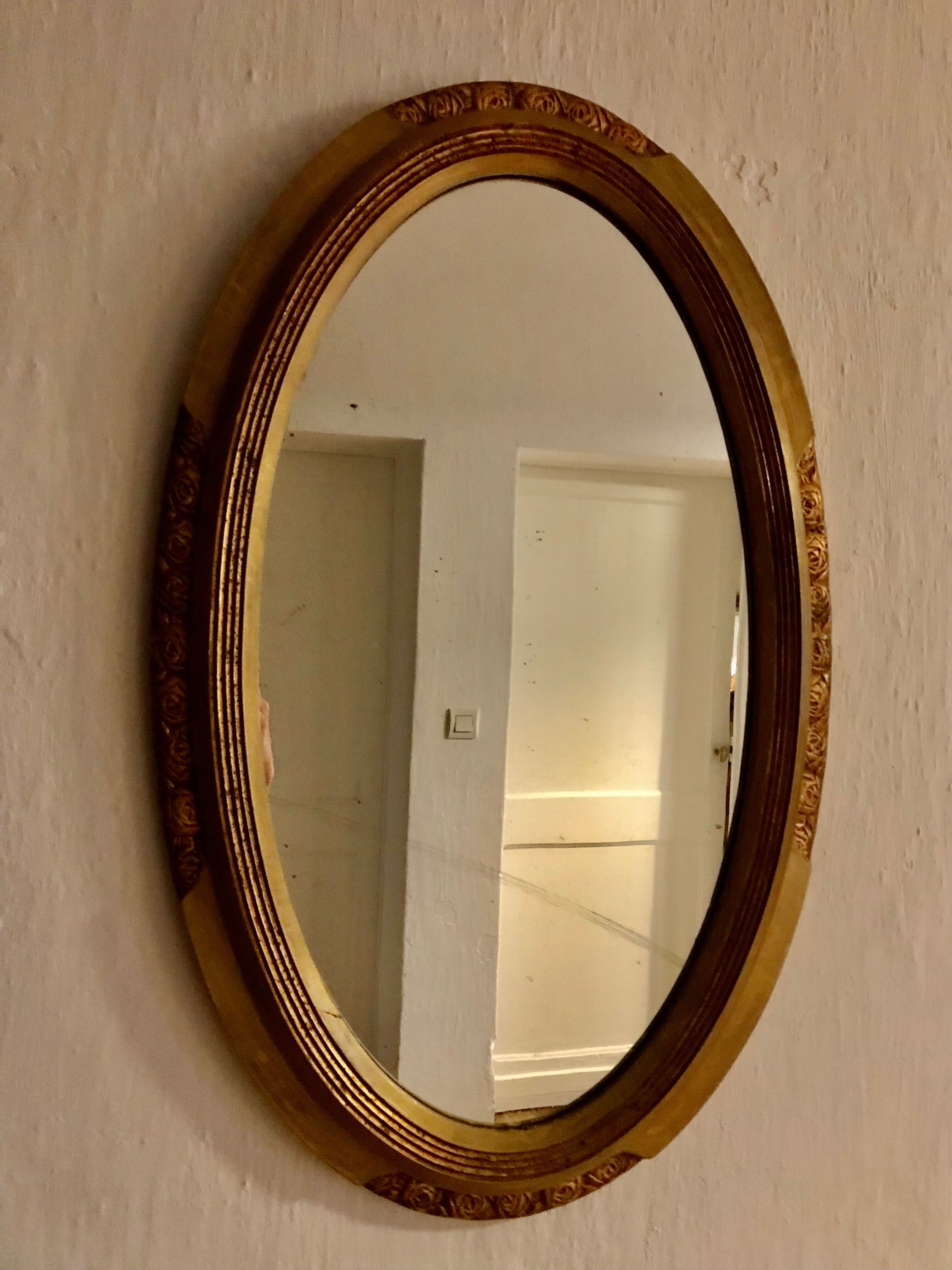 Oval Art Deco mirror 71x44cm