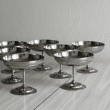 10 coupelles sur pied en inox style Letang Remy
