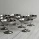 10 coupelles sur pied en inox style Letang Remy