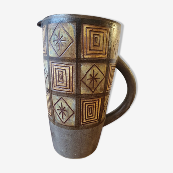 Ceramic pitcher, geometric patterns, Alexandre Kostanda