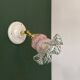 Vintage pink and clear glass tulip wall light.
