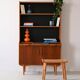 Vintage bookcase with sliding shelf