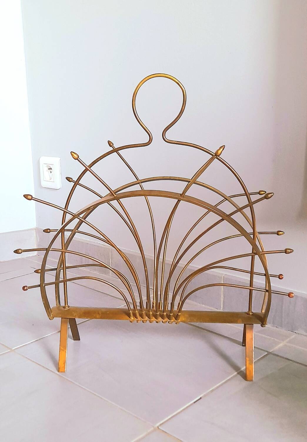 Brass magazine rack 60s