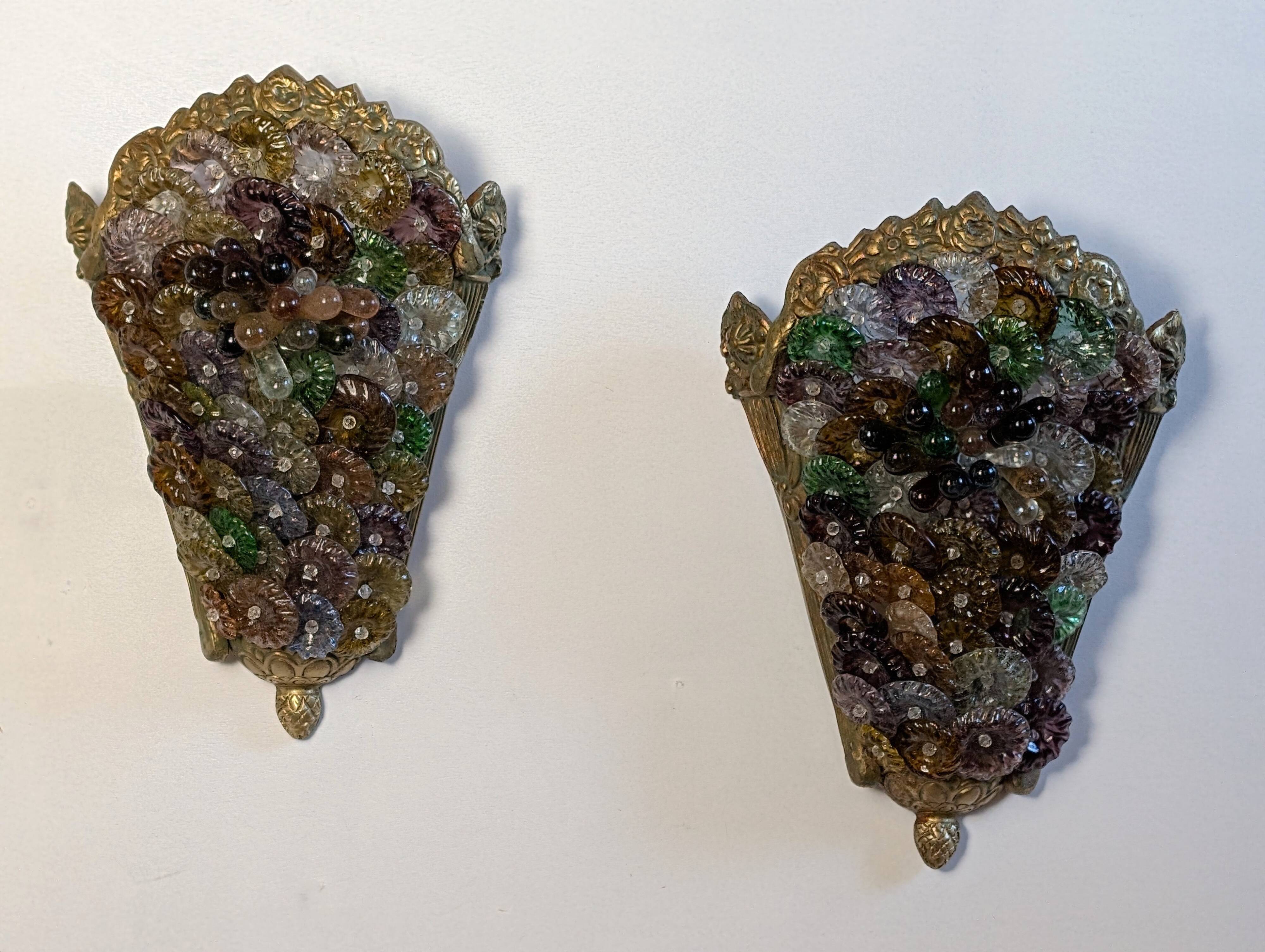 Pair of Art Deco Murano wall lights