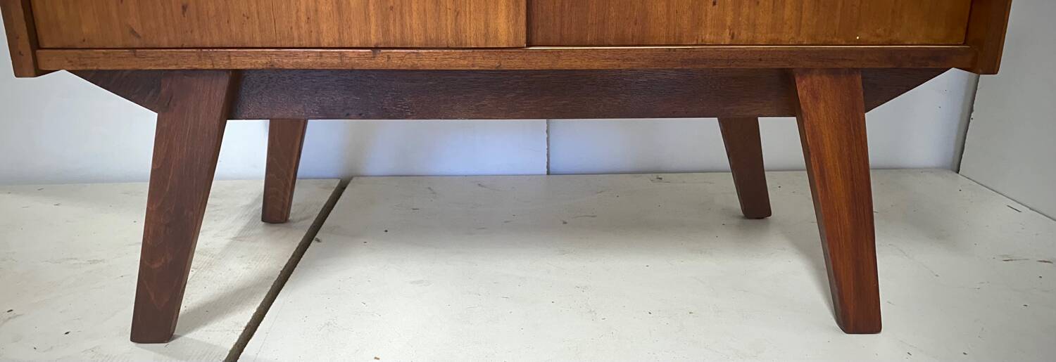 Vintage bookcase with compass feet from the 60s