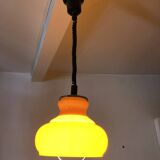 Vintage orange opaline glass pendant light