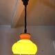 Vintage orange opaline glass pendant light